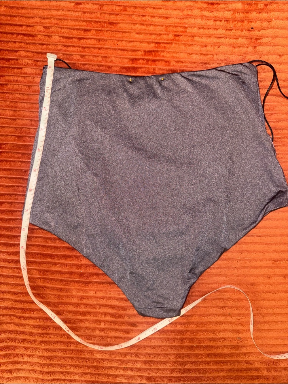forte_forte High-Waist Shimmery Gray Swim Bottoms